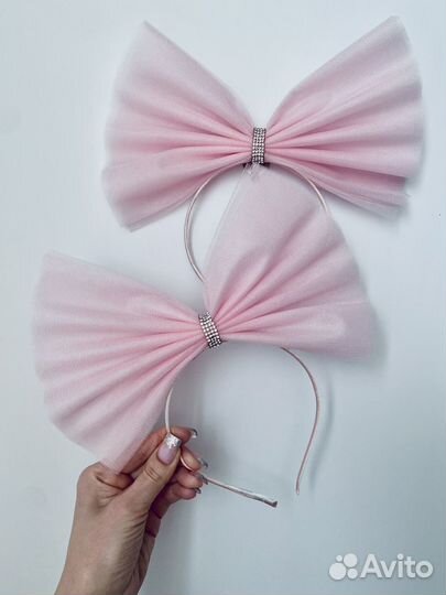 Большой бант барби на ободке