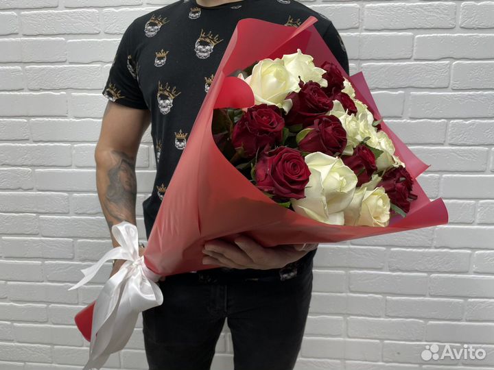 Букет свежих голландских роз 31 шт