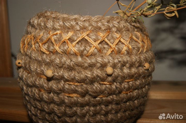 Корзинка из джута