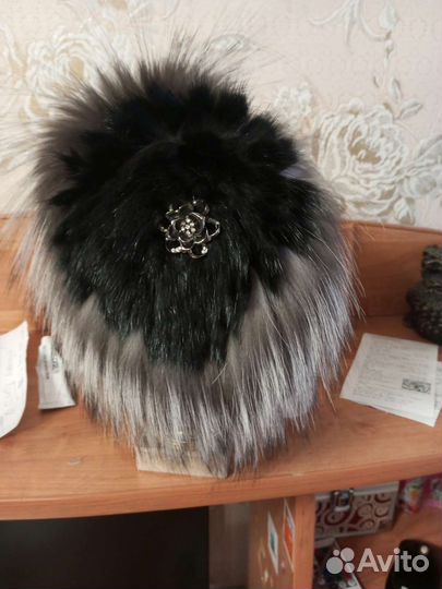 Шапка норковая женская черная