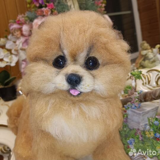 Щенок шпица, коллекционная игрушка