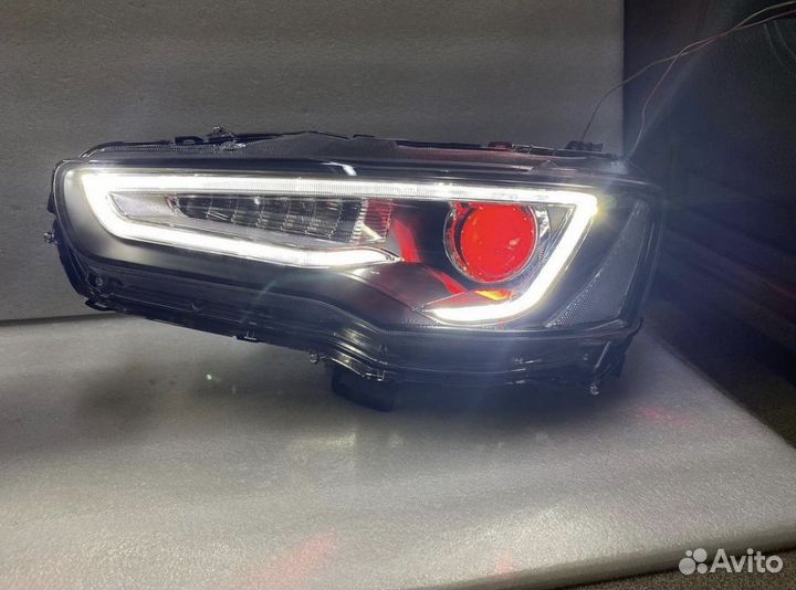 Mitsubishi Lancer X Фары тюнинг Demon eyes D7SA5