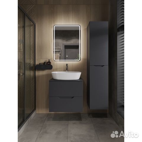 Тумба с раков. 60 графит/бел. Li-60tugmdf+B08-500W