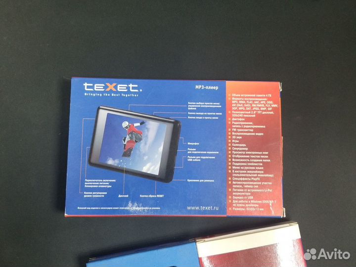 Mp3 плеер Texet T-869 4Gb (Новый)