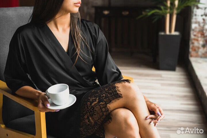 Халатик шелковый женский