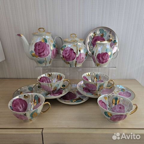 Сервиз чайный Дулево 1970-е гг. Розы