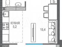 Квартира-студия, 31,7 м², 6/9 эт.