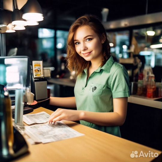 Подработка на лето в кафе. 4 ч в день. Кассир. 16+