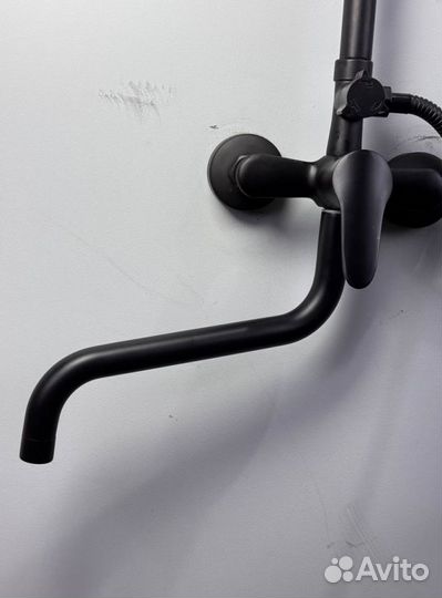 Душевая система 3 в 1 с дилнным краном черная