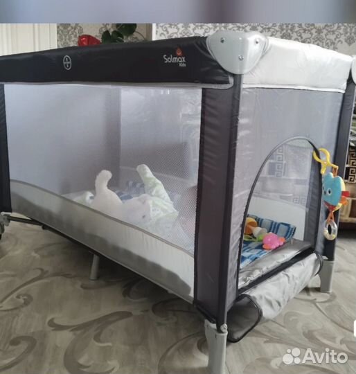 Детская кроватка манеж складная с матрасом