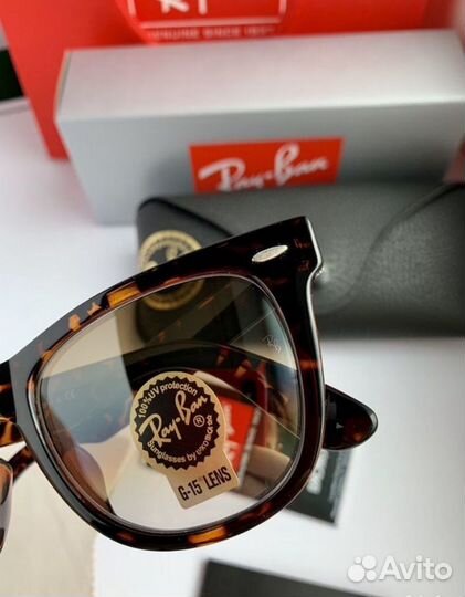 Очки ray ban wayfarer коричневые