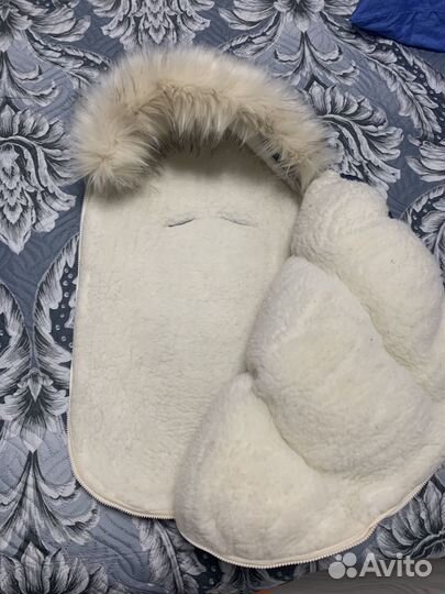 Зимний конверт в коляску на овчине