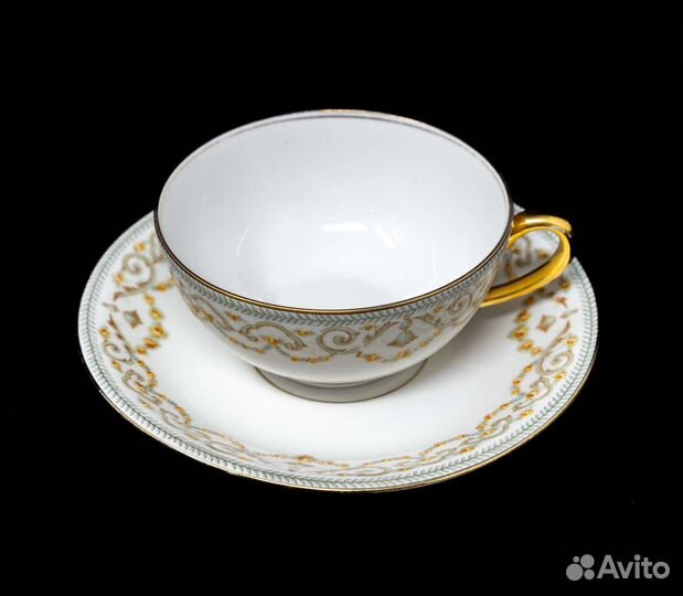 Чайная пара Лимож Элит, Франция, костяной фарфор