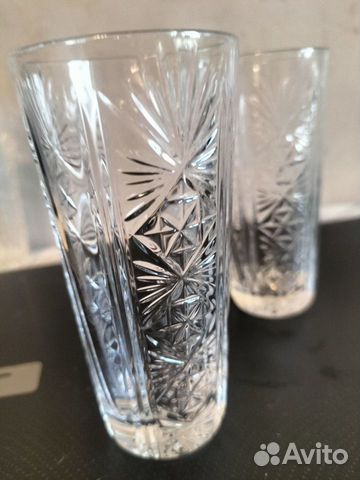 Хрустальные стаканы СССР 13 см,3шт