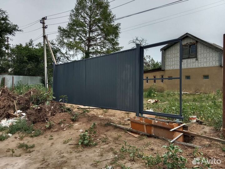 Откатные ворота под ключ с доставкой и установкой