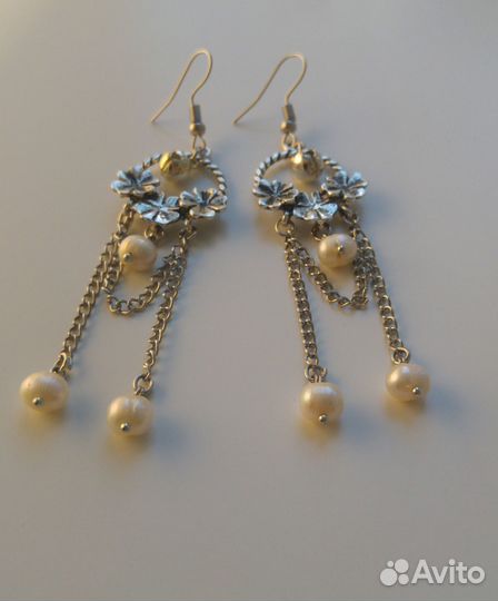 Серьги с жемчугом - украшения ручной работы