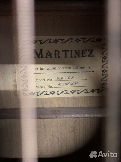 Акустическая гитара Martines FAW-702VS