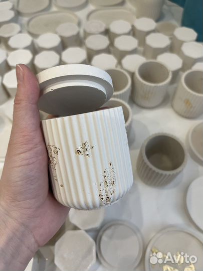 Стакан из гипса, подсвечник