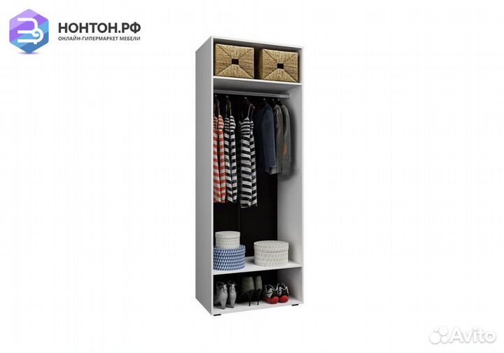 Шкаф 2-х створчатый Нэнси NEW 1000 белый глянец