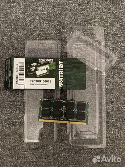 Sodimm DDR3 8GB 1600MHz Patriot PSD38G16002S