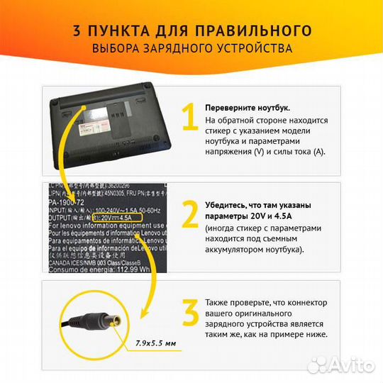 Блок питания для ноутбука Lenovo ThinkPad T60, T60