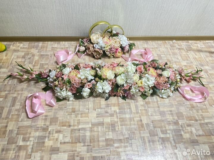 Украшение для свадебной машины кольца на машину