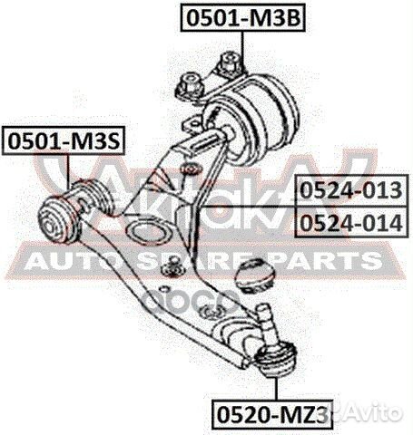 Рычаг передний нижний правый 0524013 asva