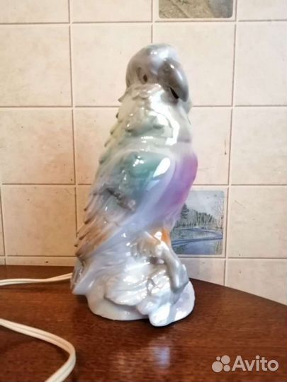 Светильник гдр фарфоровый Попугай
