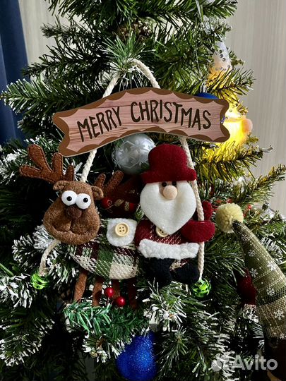 Новогодний декор Дед мороз на олене