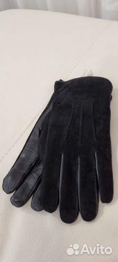 Перчатки мужские кожа с замшей