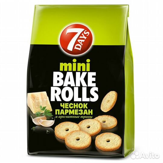 Сухарики 7 Дейс (7Days) Мини Чеснок, Пармезан 80г