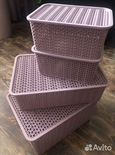Корзины для хранения пластиковые