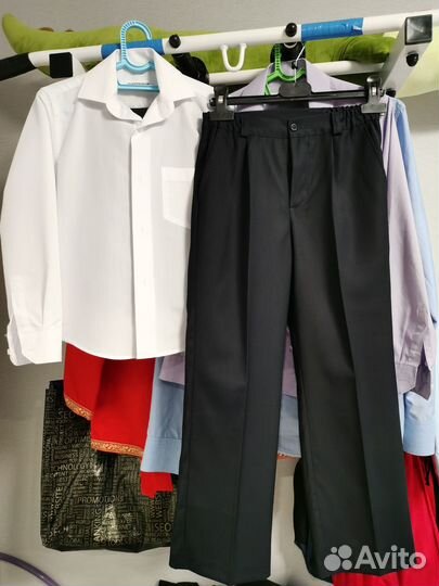 Рубашка белая р.30/122 и брюки 122-128