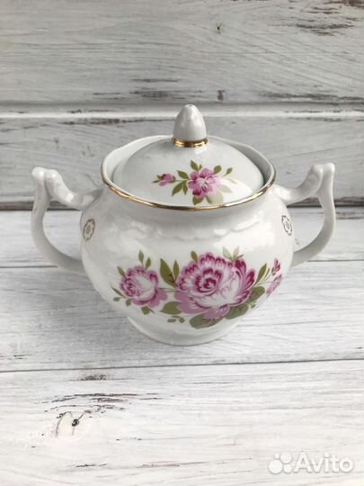 Сахарница чайная пара Вербилки антикварная пара