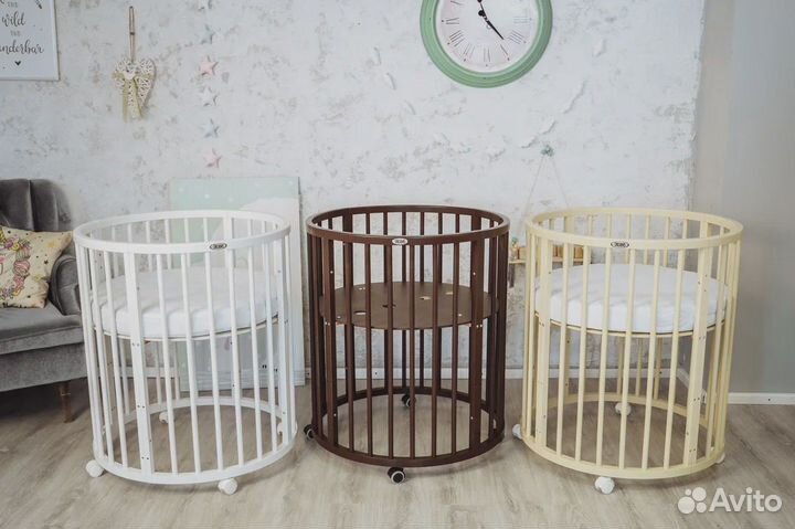 Детская кроватка-трансформер 8в1 75*75см,125*75см