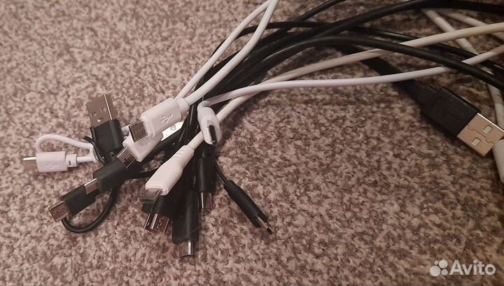 Кабель micro usb в коробке 1м. 16шт, type-c разные