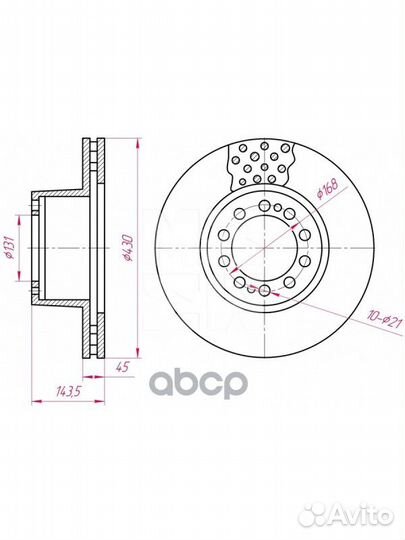 Диск торм. MB 430/131x45/143.5 10n-168-M12x2 MB