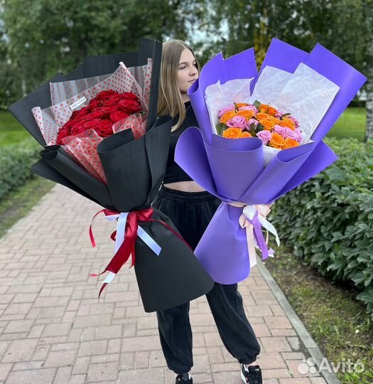 Букет-Гигант из Роз. Доставка/Самовывоз