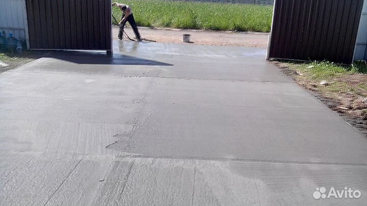 Бетонирование двора