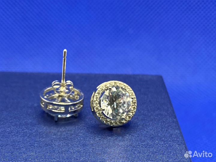 Новые пусеты с бриллиантами (муассанитами) 2 карат