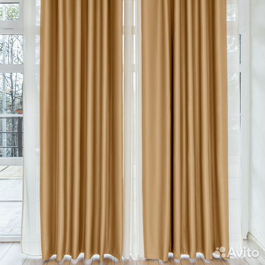 Комплект портьер блэкаут Марсель Карри шторы