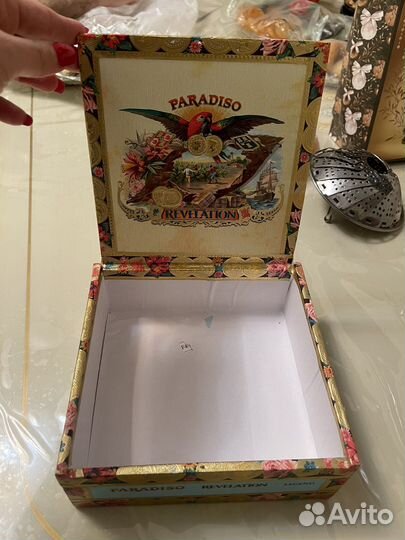 Новая коробка из под сигар из натурального дерева