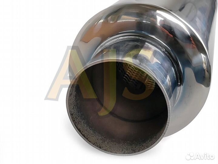 Бочка выхлопная HKS Hi-Power style большая черная вход 76мм выход 102мм