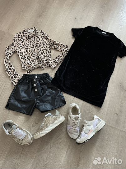 Кожаные шорты кроссовки Zara