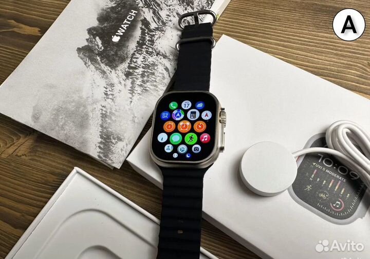 Apple Watch Ultra 2 49mm с яблоком при включении