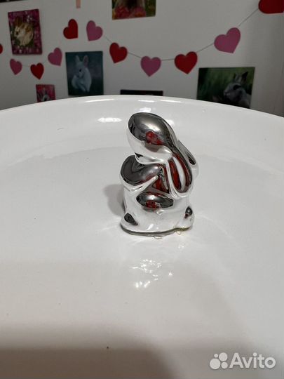 Тарелка из керамики с зайкой по центру kuchenland