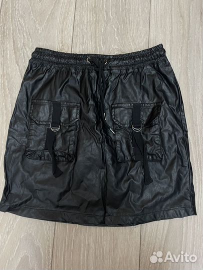 Юбка кожаная