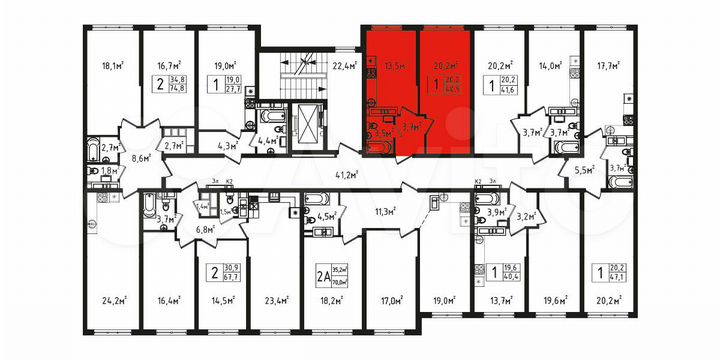 1-к. квартира, 40,9 м², 9/9 эт.