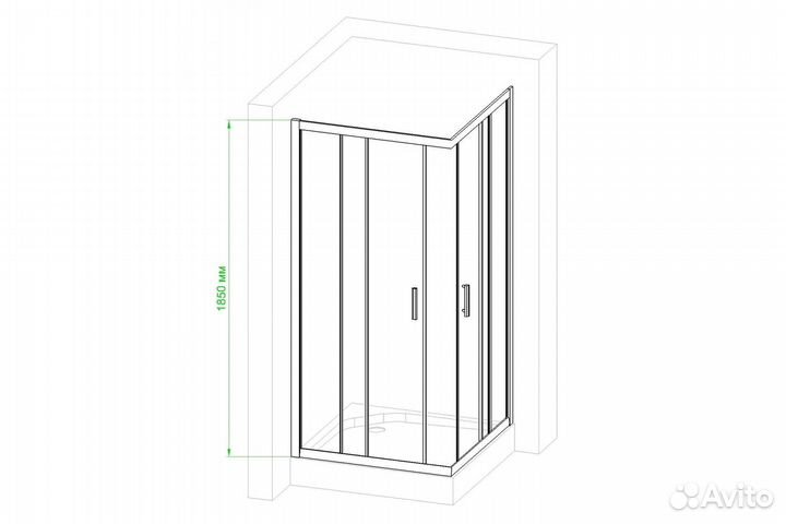 Душевой уголок Royal Bath HPD RB1111HPD-C-CH 110х110 рифленое стекло/профиль хром