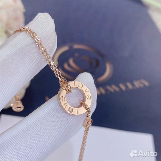 Браслет Cartier Love, розовое золото, бриллианты